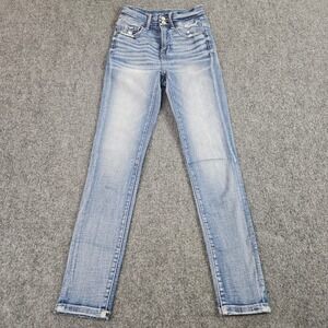 BKE Billie Ankle Skinny Jeans Womens 24 Blue High Rise Distressed Slim Denim